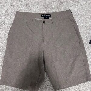 Travis Mathew khaki plaid golf grommet Men's Shorts